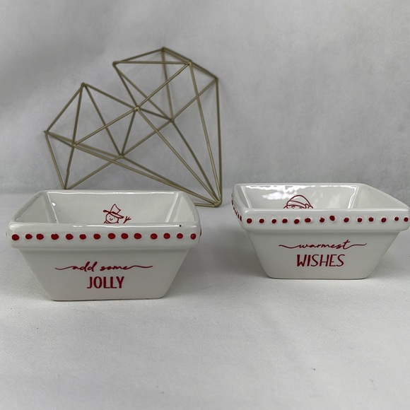 Santa & Snowman Red & White Snack Candy Dishes - Picture 4 of 4